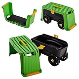 UPP Rollsitz 4 in1 | Gartentrolley | Gartenwagen | Transportwagen | Gartensitz | Sitzbank | Werkzeugwagen | rollbarer Gartenhocker | 100 kg max. Belastbarkeit | multifunk