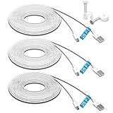 MENEEA Verlängerungskabel für Wyze Cam V3, Wyze Cam Pan, WyzeCam, Kasa Cam, YI Dome Home Kamera, Furbo Dog, Nest Cam, Oculus Go, Netvue, langlebiges Lade- und Datensynchronisation, 3 Stück