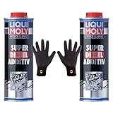 brünte® Feingrip Montagehandschuhe Gr.9/L + 2X Original Liqui Moly 1L Pro-Line Super Diesel Additiv 5176