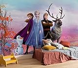 Disney Fototapete von Komar FROZEN ICONIC - Größe 368 x 254 cm (Breite x Höhe), Anna, Elsa, Olaf, Frozen 2, Eiskönigin, Tapete, Wandgestaltung, Kinderzimmer, Dekoration - 8-4103