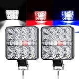 LED Arbeitsscheinwerfer,2pcs 48W LED Verfärbung Offroad Zusatzscheinwerfer 12V 60V Scheinwerfer 12000LM IP67 Wasserdicht Rückfahrscheinwerfer für Trecker KFZ Bagger SUV, UTV, ATV oder schweres G