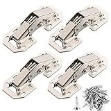 Aufschraubscharniere 4pcs Scharniere 77mm x 32mm Öffnungswinkel 90°für Schrank Möbel Schranktür Küchenschrank Tür Möbelscharniere Schrankscharnier Aufschraubscharnier S