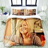 3D-gedruckte Bettdecke Bettwäsche-Set Kissen Bettwäsche sleepling Komfort-Helene Fischer-Einzel: 1 Bettbezug + 1 Kissenbezug Einzel (135x200cm) Bettwäsche Anti Milben Encasing Bettbezug Bettw