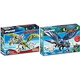 PLAYMOBIL DreamWorks Dragons 70730 Dragon Racing: Raffnuss und Taffnuss mit Kotz und Würg, Ab 4 Jahren & DreamWorks Dragons 70037 Ohnezahn und Hicks mit Babydrachen, Ab 4 J