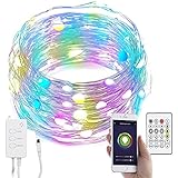 Asotagi LED Lichterkette, Smart WiFi APP gesteuerte RGB Farbe USB betriebene LED-Lichter, Musik Sync Lichterkette für Küche Schlafzimmer Party Geburtstag W