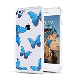 LuGeKe Clear Cover für iPhone SE 2020, 4,7 Zoll Stoßfest Bumper Case für Apple iPhone 7/8/SE 2nd Generation mit Design, Cute Personalized Phone Cases, Butterfly