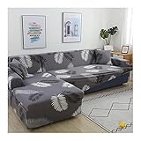 Daesar Bezug für Sofa 3 Sitzer, Couchbezug Wasserdicht Polyester 235-310 Federn Muster Sofa Überwurf E