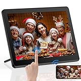 10 Zoll Digitaler Bilderrahmen IPS Bilderrahmen Digital Hohe Auflösung Elektronischer Bilderrahmen Foto Video Diashow Uhr Kalender Fernbedienung Unterstützung USB und SD
