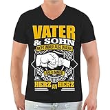 Männer und Herren Vatertag T-Shirt Vater und Sohn Größe S - 8XL