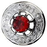 Herren Schottisch Kilt Fly Plaid Brosche Roter Stein Verchromt 3'/ Hochland Pins & Broschen Distel Damen Schal Schottenmuster Schärp