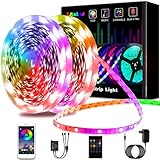 15M Led Strip, L8star LED Streifen Farbwechsel Led Lichterkette Lights, RGB Led Bänder Strips Sync zur Musik Anwendung für Schlafzimmer (2x7.5m)