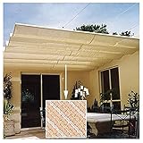 XJJUN Markise, Verstellbarer Schiebedraht Wellenschirm Segel Atmungsaktiver Sonnenschutz 90% UV-beständig, Für Pergola Gartenpavillon (Color : Beige, Size : 0.5x2m)