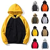 JIAYOUA Herren Sweatshirt Kapuzenpullover Einfarbig Langarm Sweatjacke Pulli Hoodies Männer Herbst Winter Hoody Kapuzenjacke Kapuzenpulli Sportjacke Freizeit Gym Fitness Jogging mit T