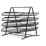 Shengsheng Buchregal Expanding Datei Halter Multi-Layer-Finishing Metall-Eisen-Mesh-Tablett A4-Datei-Rack Multi-Layer-Daten Lagerregal-Bürobedarf Dokument Manager Organizer (Size : 4 Layer)