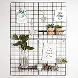 Gadgy Metalgitter | Set 2 Stück Wandorganizer | Fotogitter |Memoboard | Deko Schreibtisch | Fotohalter Wand | Pinnwand Metall | Gitter Metall | Memoboard Schreibtisch | Teenager Zimmer Dek