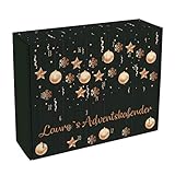 Herz & Heim® Adventskalender zum Befüllen mit Wunschtext Bedruckt - Motiv: Christbaumkugeln und W