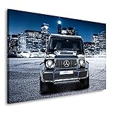 Kunstgestalten24 Leinwandbild Mercedes G63 Midnightblue Wandbild Kunstdruck Wanddek