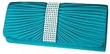 Strass-Dekor Plissee Frontgestaltung Braut Abend Clutch Bag (Grün)