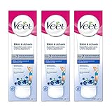 Enthaarungscreme Bikini Zone & Achseln 3er Pack bei sensibler Haut für seidig glatte Haut bis zu 2x länger als bei einer Rasur Veet Bikini & Achseln Haarentfernungscreme 3x100
