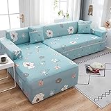 Fsogasilttlv Sofabezug Stretch Sofahusse 2-Sitzer und 4-Sitzer 2PCS, elastische Sofabezug für Wohnzimmer-Couchbezug, L-förmige Chaiselongue-Schonbezug U