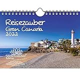 Reisezauber Gran Canaria DIN A5 Wandkalender für 2022 Kanaren - Geschenkset Inhalt: 1x Kalender, 1x Weihnachts- und 1x Grußkarte (insgesamt 3 Teile)