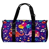 Seesack für Damen und Herren, Happy Birthday Elefant Ballon Sport Gym Tote Bag Wochenende Übernachtung Reisetasche Outdoor Gepäck H