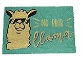 Koko Doormats Fußmatte für den Hauseingang Ein Fußabtreter für Drinnen und Draußen - Rutschfeste Matte aus Natürlichen Kokosfasern mit Strapazierfähiger PVC-Basis (LAMA - NO PROB LLAMA)