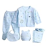 Brightup 5 Neugeborenes Baby Baumwollt Shirt + Hosen + Hut Jungen Mädchen S