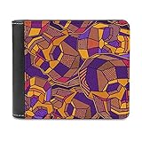 Herren Geldbörse aus Leder Portemonnaie Geometrie Calavera Schädel Totenkopf Mode Geldbeutel Brieftasche Kreditkarten Halter Wallet für Männer White One S