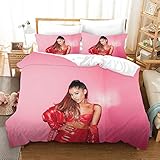 Goplnma-Ariana Grande Bettwäsche-Set,Sänger Ariana Grande 3D-Digitaldruck Bettbezug Mit Kissenbezug,Mikrofaser,Mehrfarbig (200×200cm,18)