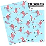 Wanxida 100St Folienversandtaschen Plastikversandbeutel Versandbeutel Warenbeutel Versandtasche, undurchsichtig, 25cm x 35cm (Blau Flamingo)