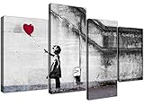 Wallfillers Canvas Kunstdruck auf Leinwand Motiv: Banksy Balloon Girl 4050