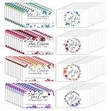 Keymerry 200 Gutscheinkarten – Floral Blanko Geschenkgutscheine, Einlösungsgutscheine für Geschäftspaket, Gutscheine für Mutter, Vater, Ehefrau, Ehemann (4 Stile Muster)