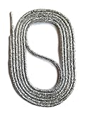SNORS Schnürsenkel SILBER RUND 3mm, 90cm reißfest, Made in Germany Rundsenkel aus Polyester für Sportschuhe Sneaker Turnschuhe Laufschuhe und D