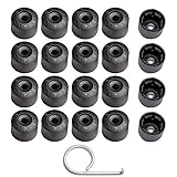 Gebildet 20pcs Universal Kunststoff Nut Abdeckkappe(4pcs Verschlusskappe Diebstahlsicherung+16pcs NormaleKappe) Schraube Auto Mutter Covers Bolt Radkappen mit Abziehhaken (Schwarz)