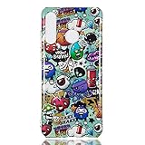 DasKAn Leuchtend Silikon Hülle für Huawei P30 Lite,Fluoreszierend Licht im Dunkeln Lustiges Graffiti Bunt Muster Ultra Dünn Weich Gummi Rückseite Handytasche Stoßfest Flexibel TPU Schutzhülle,#2
