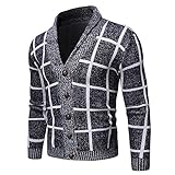 Herrenbekleidung Verkauf Verkauf Clearance Herren Mode Farbblockierung Plaid Revers Casual Sweater Jacke Gentleman Warm Herren Polo Rugby Shirts Patchwork Tops Größe S-XXXXXL, blau (1), M