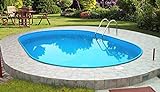 Summer Fun Stahlwandbecken Rhodos Exklusiv oval 3,60m x 7,37m x 1,20m Folie 0,8mm Einzelbecken Pool Ovalpool / 360 x 737 x 120 cm Stahlwandpool Ovalbeck