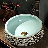 YUNZI Hängewaschbecken wc waschtisch Aufsatzwaschbecken brause handwaschbecken keramag handwaschbecken rund Kinder,Grü