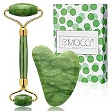 Gua Sha Jade Roller Gesicht Massagegerät - schaber Geschenkset Auge Hals und Nacken Gesichtsmassagegerät Anti-Aging Jaderoller und strafft Haut N