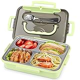 opamoo Lunchbox Edelstahl, Edelstahl Brotdose spülmaschinenfest, Auslaufsicher Bento Box für Kinder und Erw