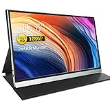 Portable Monitor 15,6 Zoll 1920 x 1080 2021 Tragbarer Bildschirm USB C IPS Bildschirm 100% SRGB Type-C HDMI Bluelight Augenschutz Gaming Monitor für PC Handy Laptop Xbox PS3 PS4 mit Schutzhü