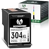 Economink Wiederaufbereitete Tintenpatrone als Ersatz für HP 304 XL 304XL (1 Schwarz) für DeskJet 3720 3720 3700 2600 Envy 5032 5030 DeskJet 3762 3735 3750 3730 2622 3760 2630 Druck