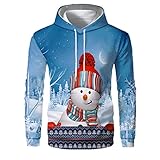 Zhiyao Weihnachts Kapuzenpullover Damen Herren Unisex 3D Druck Sankt EL Pullover Weihnachtsmann Sweatshirt Casual Hooded Spiel Cosplay Kostüm Langarm Streetwear Weihnachtspullover Mode Shirt Top