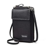 Handytasche zum Umhängen,Aeeque Handy Umhängetasche Damen,Handytasche mit Geldbörse Leder für Reise/Einkaufen/Party,Handy Tasche Umhänge kompatibel mit iPhone 7 SE 12 iPhone 11 Pro Max, Schw