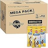 Pedigree DentaStix Daily Oral Care Zahnpflegesnack für mittelgroße Hunde – Hundeleckerli mit Huhn- & Rindgeschmack für jeden Tag – 1 x 112 Stück