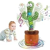 JISON21 Tanzender Kaktus Plüschtier, Sprechender Kaktus Plüsch Kaktus-Spielzeug Elektronischer Dancing Cactus Toy für Kinder Stofftier Geschenke (Aufnahme + Singen120+ Tanzen+Glühen)