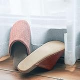 DHYF Hochwertige gefütterte Hausschuhe,Bequeme und warme Baumwollpantoffeln, stoßdämpfende rutschfeste Pantoffeln-Hell-Pink_35-36,Memory Foam Plüsch H