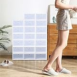 Schuhboxen, Transparente Schuhkarton Kunststoffbox Stapelbar 20 Stück für Kleine AusrüStung Zeitschriften BüCher Schuhe 33 * 23 * 14