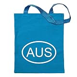 Kiwistar Australien AU Tragetasche Baumwolltasche Stoffbeutel Umhängetasche Langer Henk